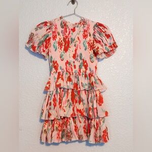 Sea New York Pink and Red Floral Kids Dress
